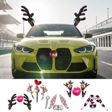 Car Reindeer Antlers  Nose Kit Vehicle Christmas Car Decor Kit Vehicle