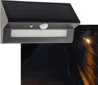 "Led Solar Wandleuchte \"SWL-AS400\" IP44, Warmweiß 3000K, Pir Sensor Solarleuchte"