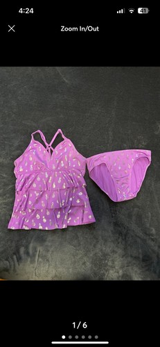 Justice Purple Swimsuit With Pineapples Girls Size 20