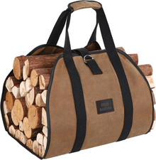 Firewood Carrier Bag Heavy Duty Waxed Canvas Log Carrier for Firewood Large L...