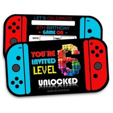 30 Cards Video Game Birthday Party Invitation With 30 Envelopes Supplies