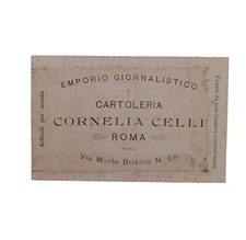*HH* Antique Postcard Ticket '800 Stationery Cornelia Celli Rome Document 