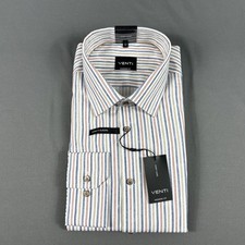 Venti Dress Shirt Button Down Easy Care Striped 43 17 Multicolor NWT MSRP 70