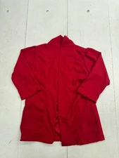 Shein Solid Red Long Sleeve Open Front Blazer Womens Size Medium