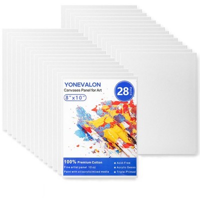 28 Pack 8x10 Inch Canvas Boards for Painting, Kids Art Novices Blank Painting...