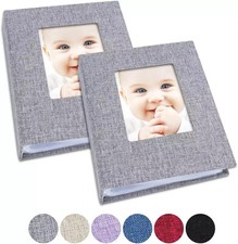 Small Photo Album 4X6 Photos, 2 Pack Linen Cover Mini Photo Book, 26-Page Holds