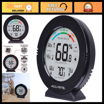 Pro Accuracy Temperature & Humidity Gauge with Alarms - Indoor/Outdoor Monitor