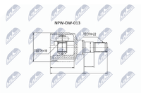 NTY Gelenksatz, Antriebswelle NPW-DW-013 FüR Daewoo Suzuki
