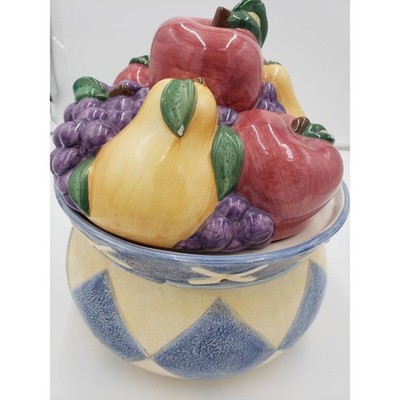 Certified International Karen Comerford Fruit Bowl with Lid - Cookie Jar/Bowl