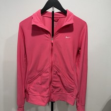 Nike Women's Medium Dri-FIT Full Zip Workout Jacket Pink Long Sleeve Athletic