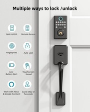 Front Door Lock Set Handle WiFi Keyless Entry Digital Keypad Smart Deadbolt 4