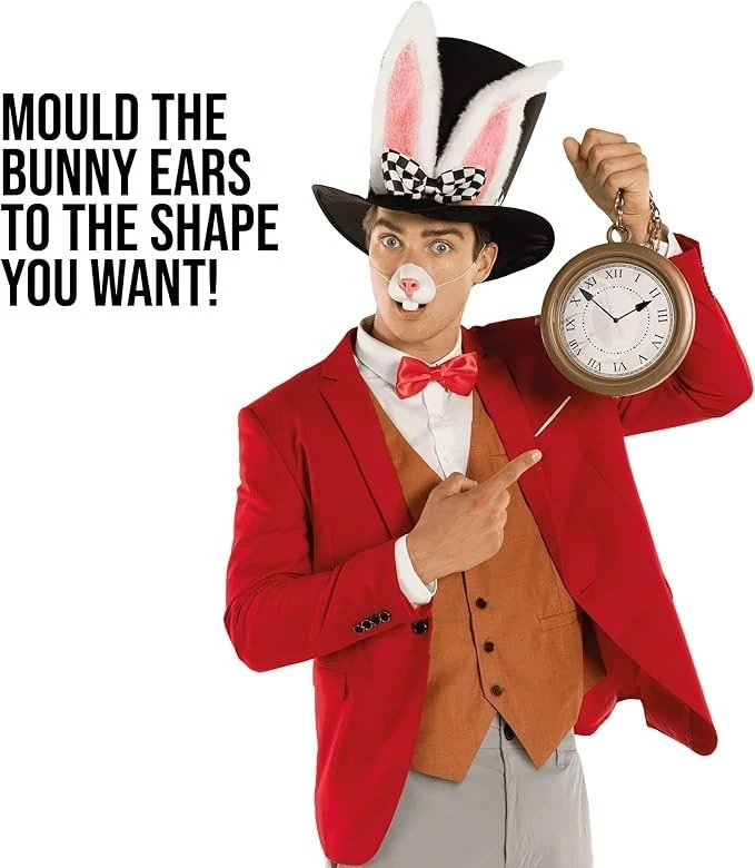 Kit Disfraz Conejo Blanco Adulto Alicia en el País de las Maravillas Accesorio Talla Única Foto 3 de 4