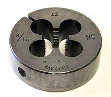 BAYSTATE 9/16-12 NC ROUND ADJUSTABLE DIE (NEW, VINTAGE, MADE IN USA)