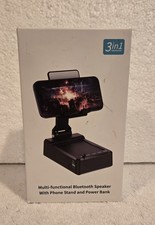 3-in-1 Multi-Functional Bluetooth Speaker with Phone Stand  Power Bank NEW