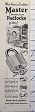 Master Laminated Padlocks Anthropomorphic Lock Vacation Vintage Print Ad 1962