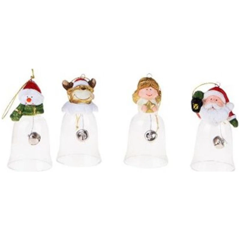 Campanella Natale Vetro Soggetti Resina BRANDANI Decorazione Albero Assortiti, fotografia 9 di 9