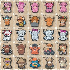 CUTE HIGHLAND COW ??CLOG STYLE SHOE & WRISTBAND CHARMS ??