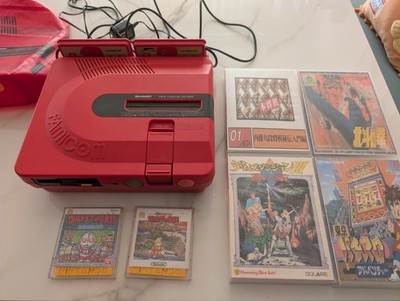 Twin Famicom Disk System Sharp Game Console Red AN-500R
