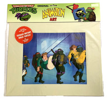 TMNT Original Animation Art CEL NINJA TURTLES + April O'Neil - NEW w/ COA
