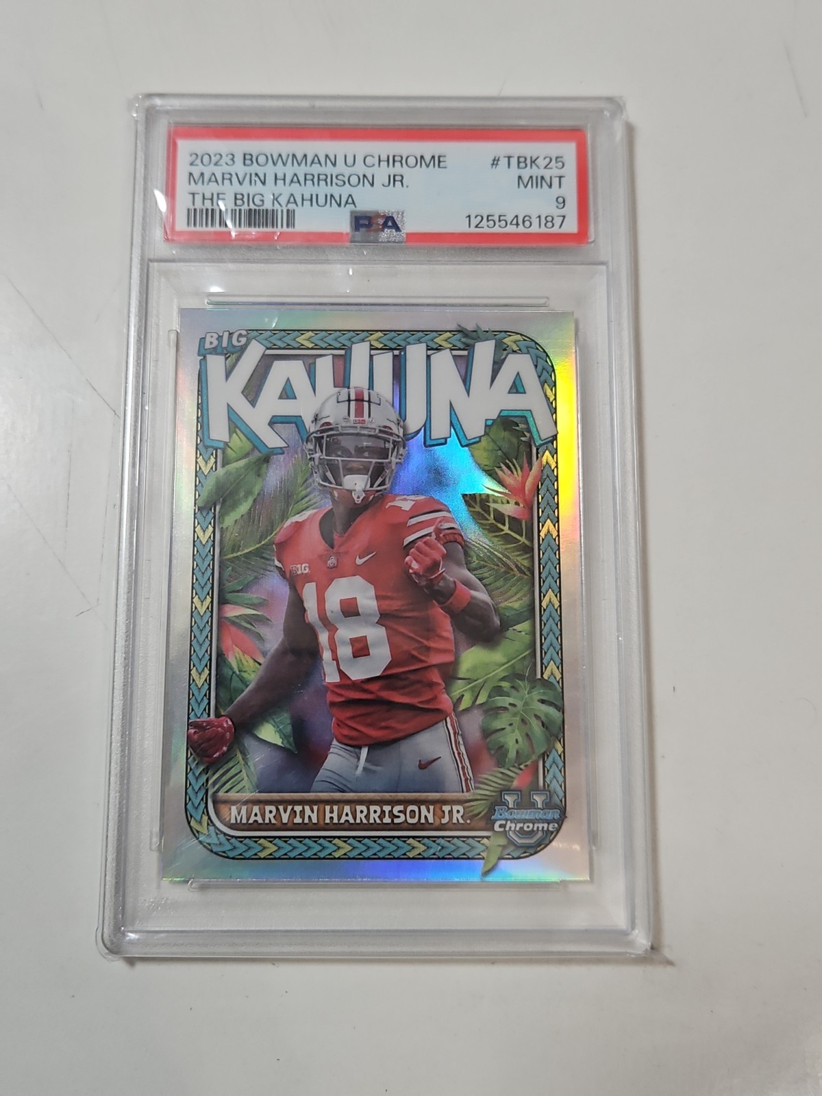 2023 Bowman University Chrome - The Big Kahuna Marvin Harrison Jr. Psa 9  (RC)  view 2