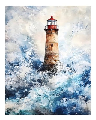 Ozean Leuchtturm Wandkunst � Nautische Wohndekoration Impressionist Na