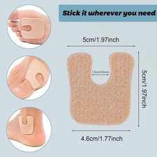 36 Pieces U Shaped Felt Pads Horseshoe Metatarsal Pads Callus Forefoot Foot P...