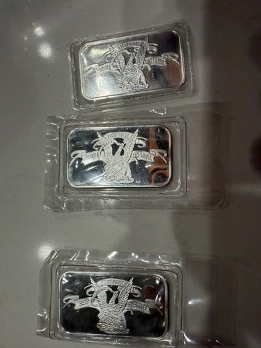 Lot Of 3 1 Oz .999 Silver Bullion