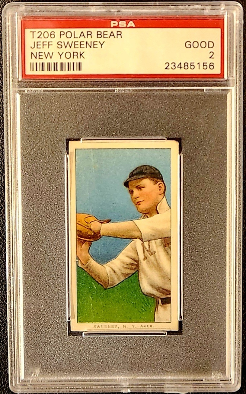 1909-11 T206 Jeff Sweeney PSA 2 GOOD Polar Bear NY Highlanders