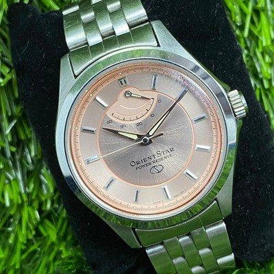 Rare Orient Star Power Reserve Salmon Dial Automatic EW01-00 CA Vintage Watch
