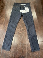 Sandro Paris Men Skinny Raw Brut Dark Denim Size 28 x32 NEW