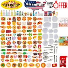 150-Piece Miniature Food Set - Lifelike Dollhouse Accessories for Creative Play