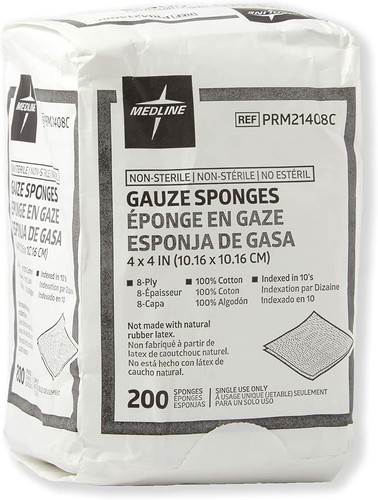 Esponjas de gasa tejidas no estériles de 8 capas de 4 pulgadas 200 - Imagen 1 de 3