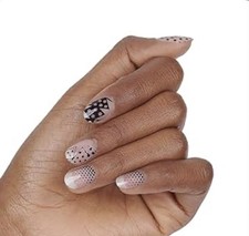 Color Street Nail Polish Strips~Comic Relief~Clear Overlay Black Comic Design
