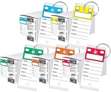 Versa-Tags Car Dealer Top Stripe Key Tags Self Laminating With Metal Rings