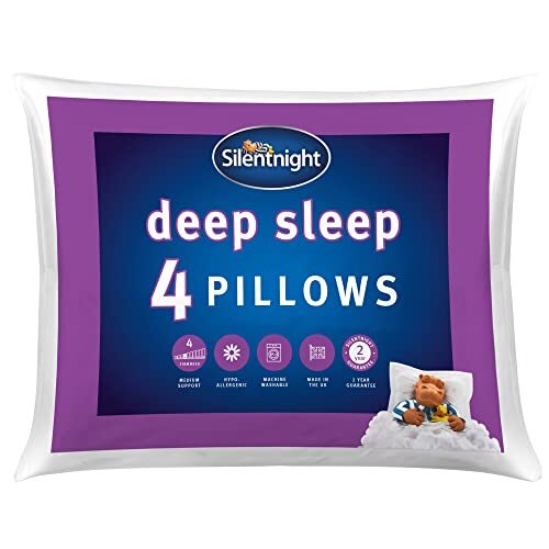 Silentnight Deep Sleep, Coppia di Cuscini, White, Confezione da 4 (x0J)