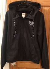 VANS Full Zip Off the Wall Hooded Windbreaker Jacket - Women's Size Medium Black