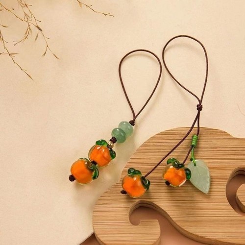 Beaded Phone Lanyard Persimmon Phone Case Chain Straps Fashion Keychain - Picture 10 of 13