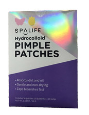 SpaLife Hydrocolloid Pimple Patches Absorbs -Dirt Oil - 36 Patches NEW