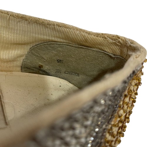 Vintage Beverly Feldman Gold And Silver Beaded And Sequin Flats Size 9 - Picture 9 of 10