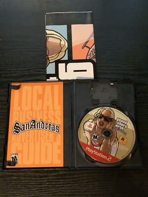 Grand Theft Auto: San Andreas (PlayStation 2 PS2) Complete with Map Tested CIB