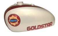 FüR BSA Gold Star 4 Gallone Silber Rot Bemalt Benzin Fuel Gas Tank + Kennzeichen