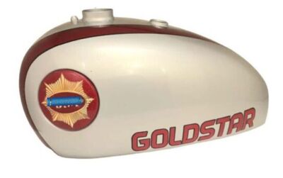Für BSA Gold Star 4 Gallone Silber Rot Bemalt Benzin Fuel Benzintank + Abzeichen
