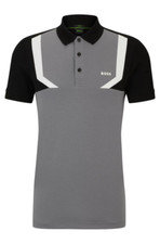 HUGO BOSS GRAY BLACK SHIRT POLO PAULE 2 50506148036