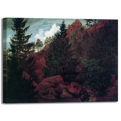 Caspar Mountain Rocks Design Frame Print Canvas Painted Frame Home Furniture