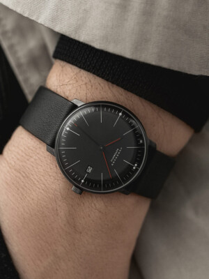 Max Bill Junghans Bauhaus Auto Black Dial and Strap German Ref 27