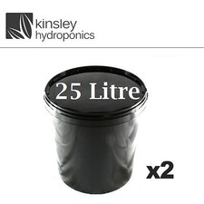 25 Litre Plastic Bucket Sealed Nutrient Mixing Smell Proof Hydroponics pot x2