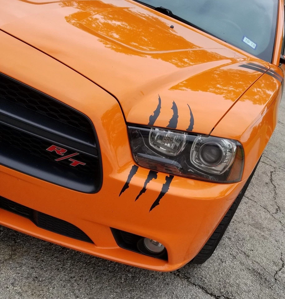 12 inch Headlight Claw Scratch Decal For Camaro Dodge Charger Universal - Image 3 of 4
