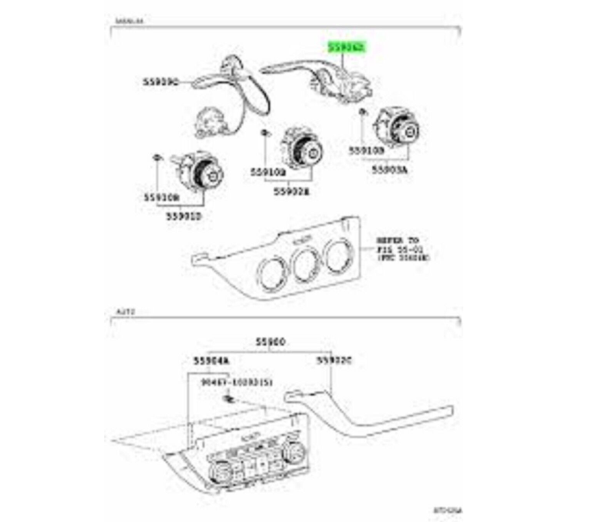 TOYOTA GENUINE Corolla Many models Heater Control Cable Sub Assy 55906