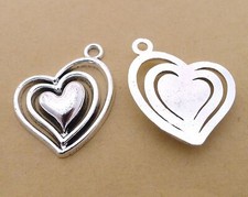 30 Pcs Tibetan Silver Heart Charms Pendant 28X24MM LY1615 DIY Jewelry Making