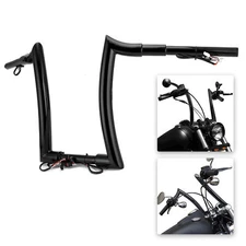 MOFUN 12" Pre-Wired 1.5" Fat Bar Handlebars For Harley Dyna Softail Sportster XL